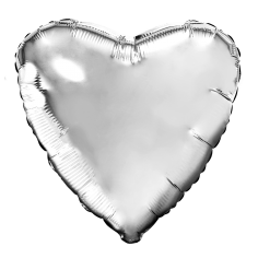 Шар Сердце, Серебро (в упаковке)