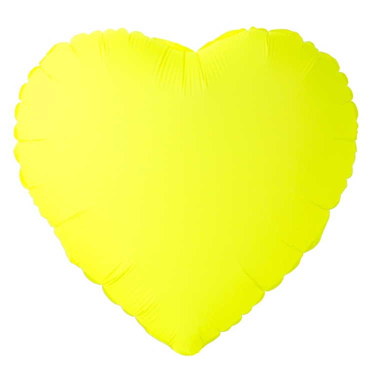 Шар Сердце, Желтый, Неон / Yellow