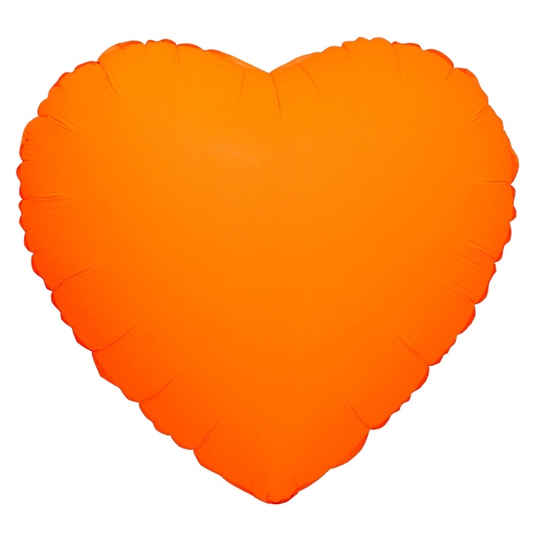 Шар Сердце, Оранжеый, Неон / Orange