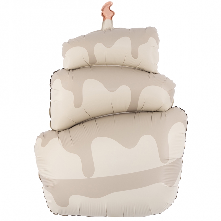 Шар Фигура, Торт, Кремовый, Сатин (в упаковке)