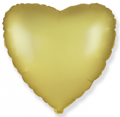 Шар Сердце, Золото Сатин / Gold Satin (в упаковке)